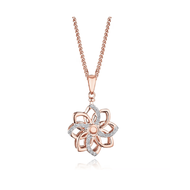Diamond Spinner Flower Necklace 18kt Gold (0.08 ct. t.w.) 18"
